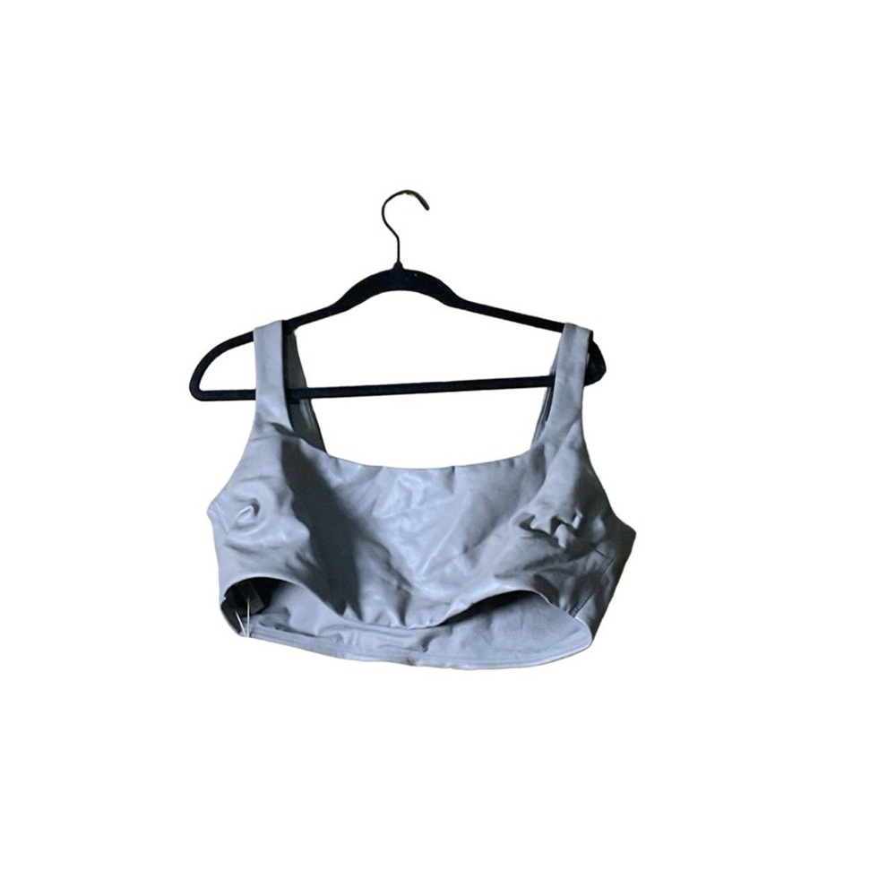 NWT SKIMS Faux Leather Bralette Cement 4X